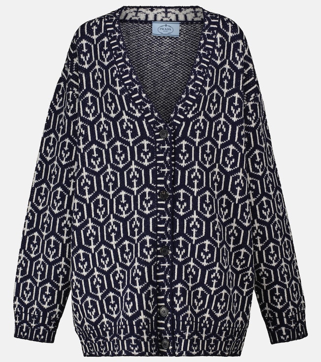 Jacquard wool cardigan | Prada
