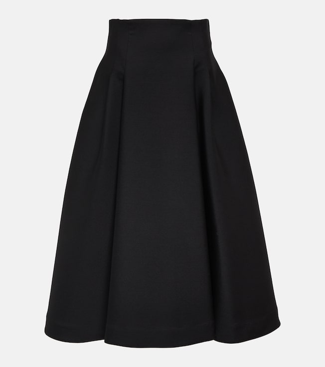 Pleated wool midi skirt | Bottega Veneta