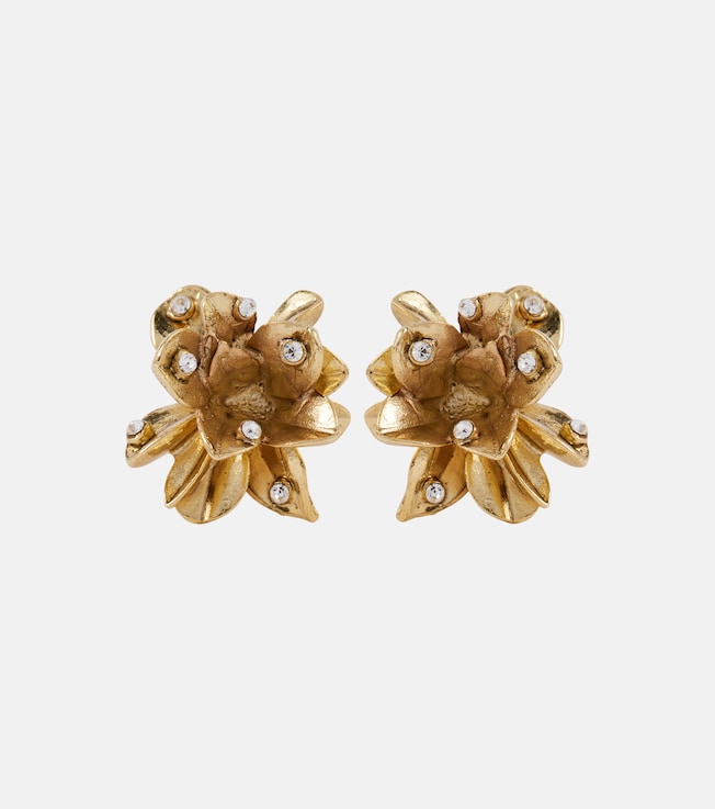 Flower embellished stud earrings | Oscar de la Renta
