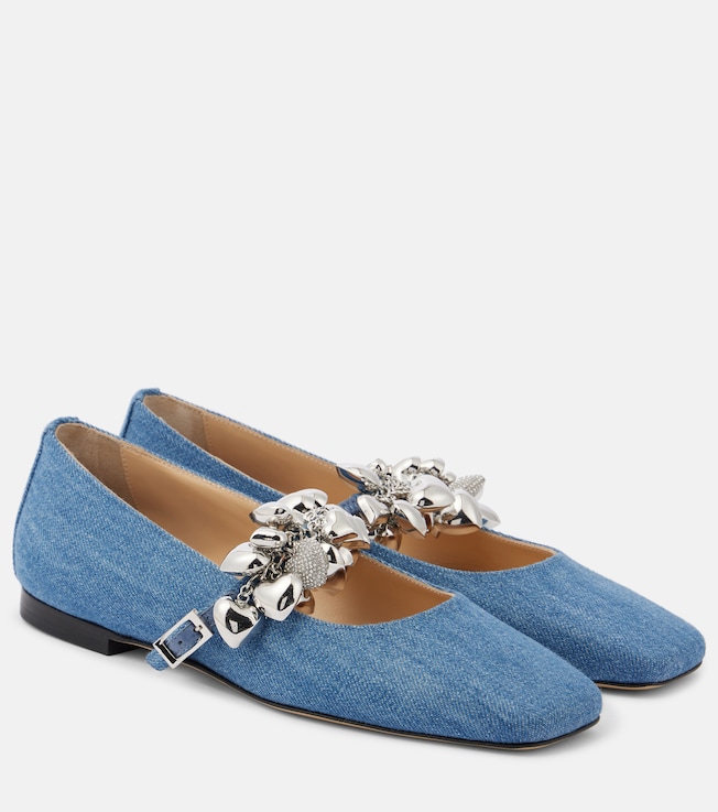 Puffy Heart denim Mary Jane flats | Mach & Mach