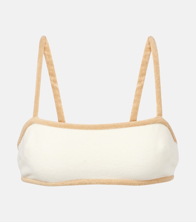 Cotton-blend terry crop top | Adriana Degreas