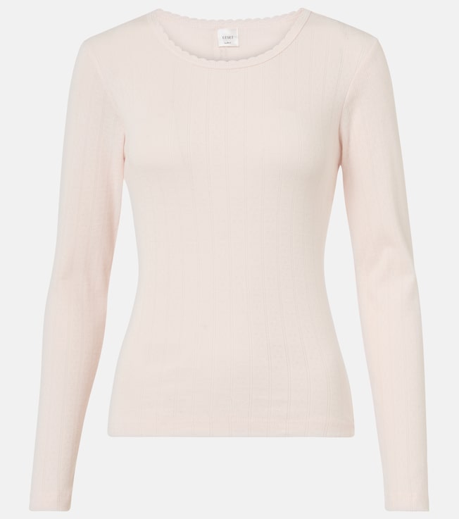 Pointelle cotton T-shirt | Leset