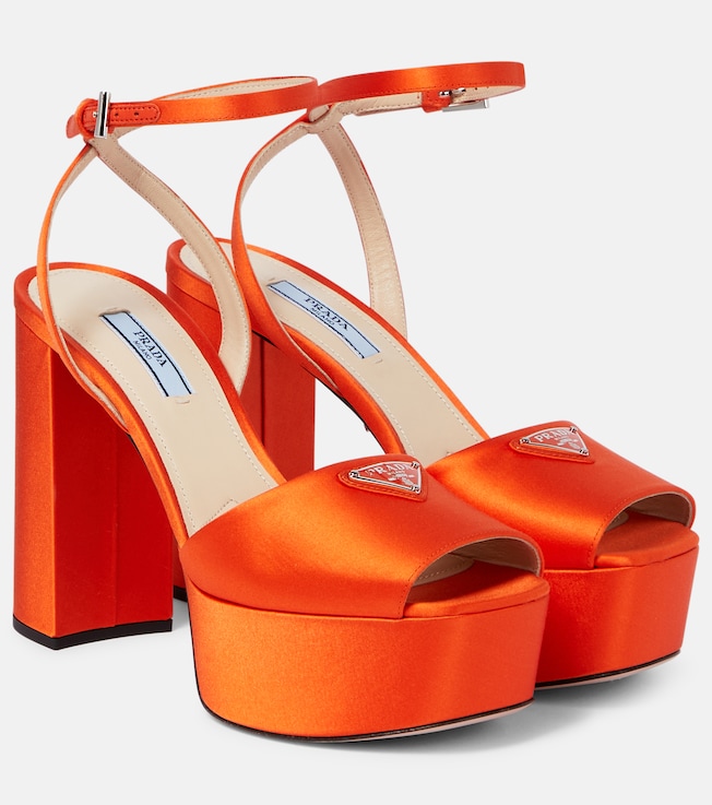Satin platform sandals | Prada