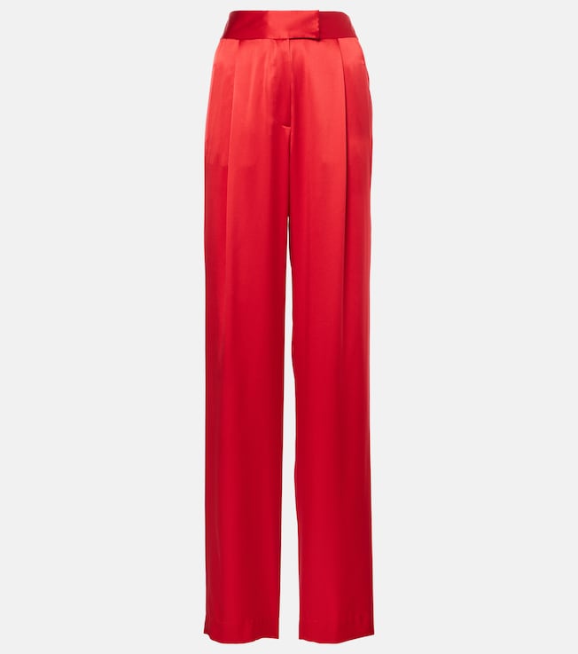 High-rise silk satin wide-leg pants | The Sei