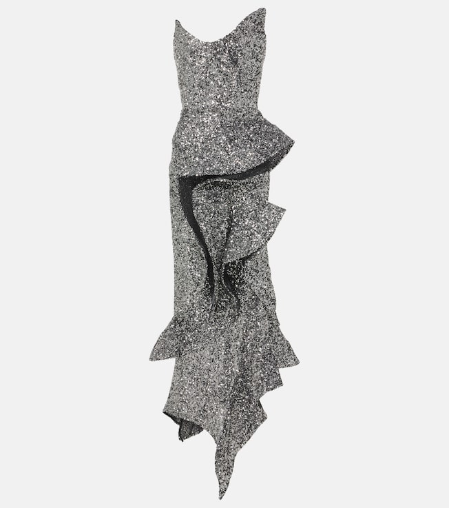 Thistle Wave ruffled sequined gown | Maticevski