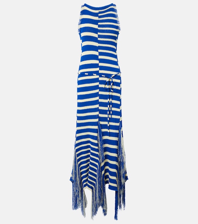 Yves striped fringed knitted maxi dress  | Proenza Schouler
