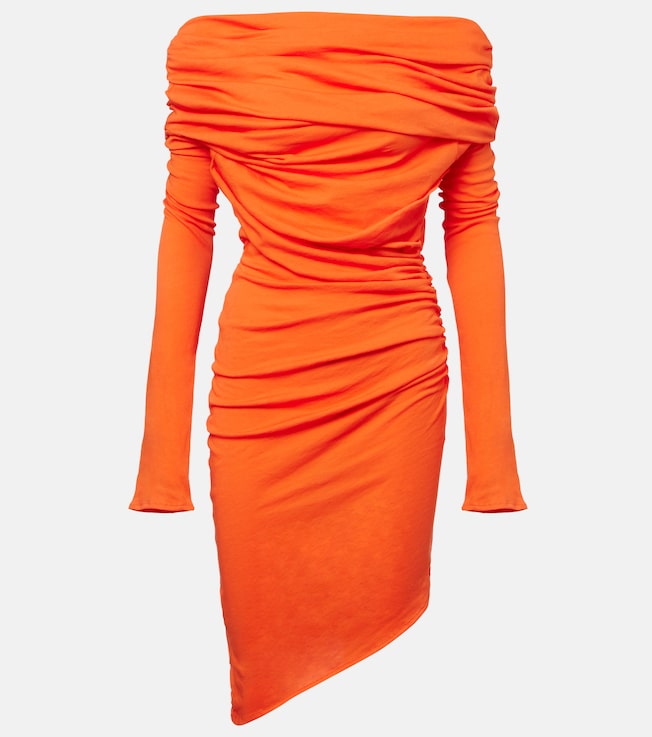 Bound off-shoulder jersey minidress | Entire Studios