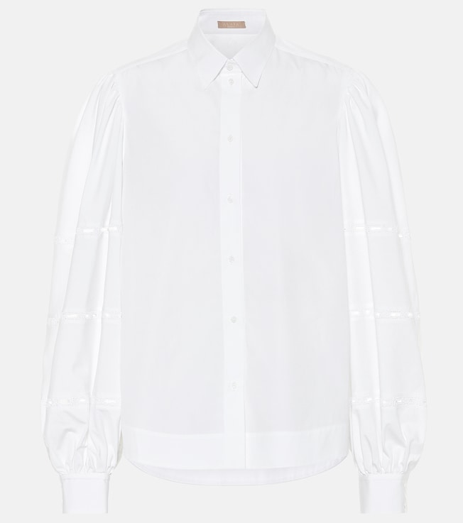 Puff-sleeve cotton-poplin shirt | Alaïa