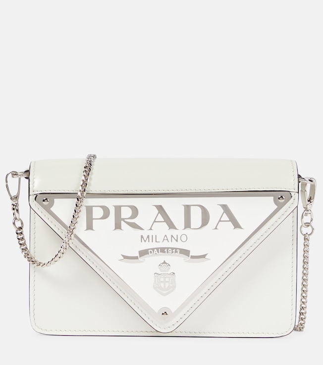 Triangle Mini leather crossbody bag | Prada