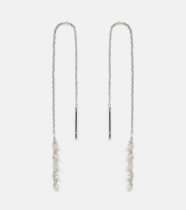 Danaé 18kt white gold drop earrings with diamonds | Persée