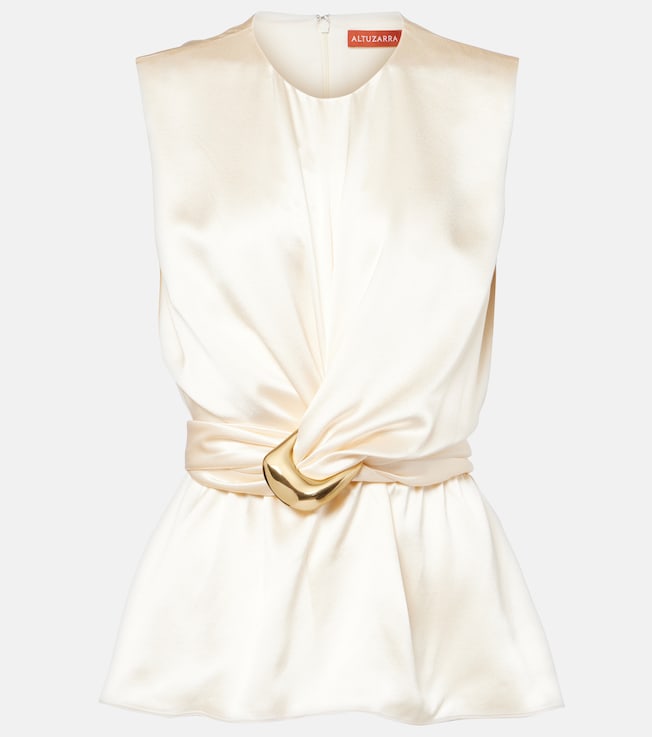 Tizzy belted gathered silk top | Altuzarra