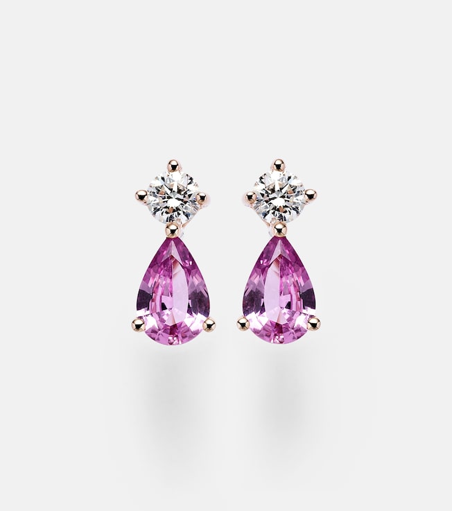 18kt rose gold earrings with sapphires and diamonds | Anita Ko