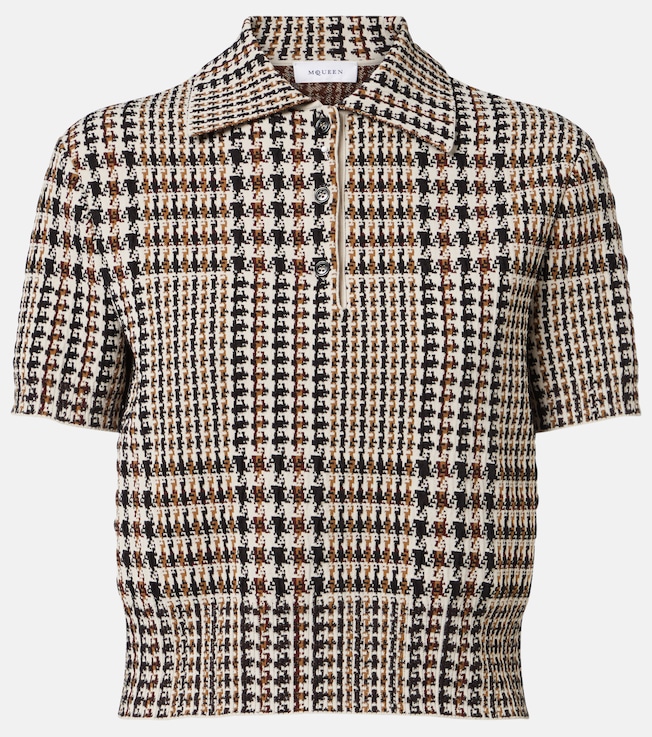 Cropped checked polo sweater | McQueen