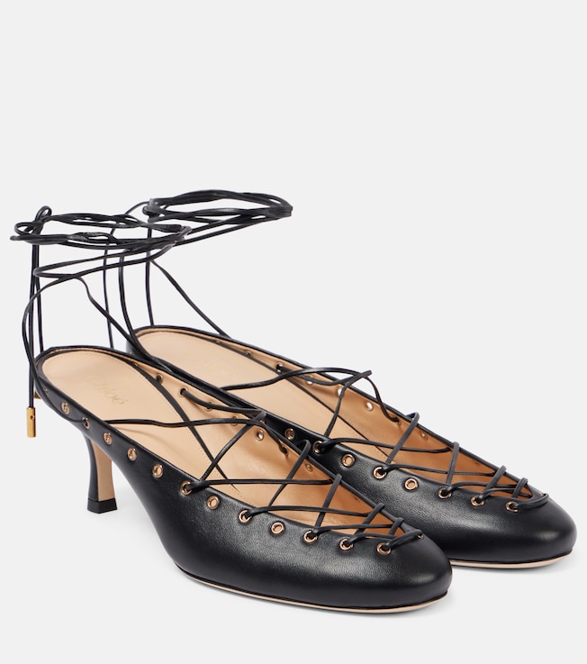 Ghillies leather lace-up pumps | Chloé