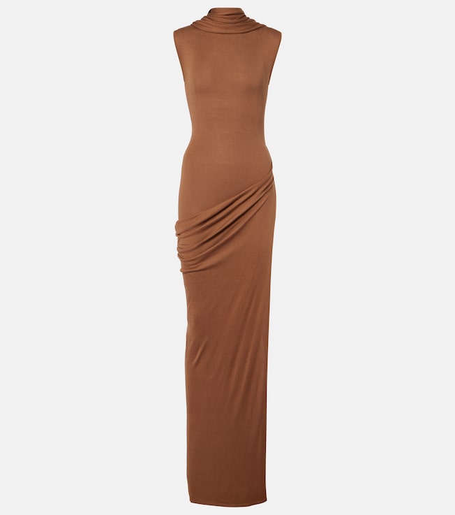 Nou draped silk-blend maxi dress | Aya Muse