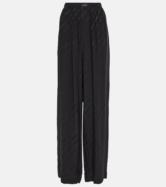 Logo high-rise wide-leg pants | Balenciaga