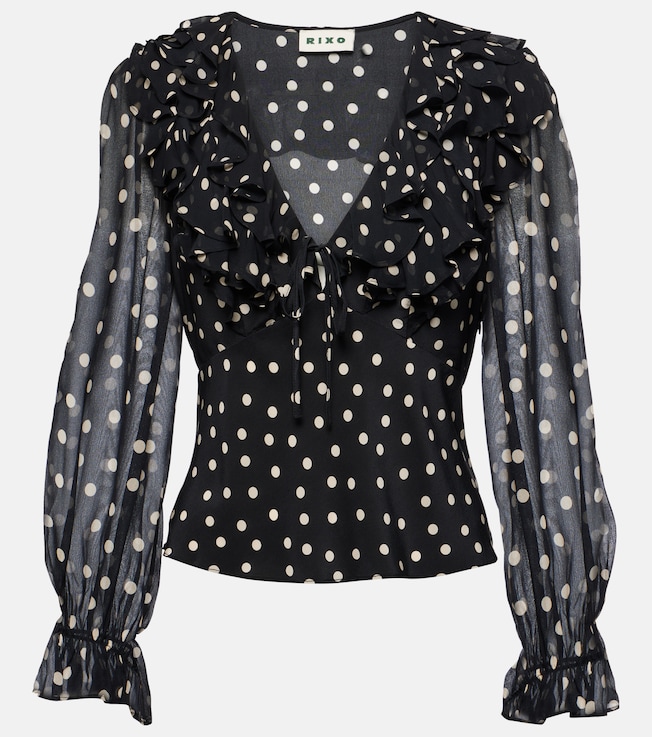 Lasca ruffled silk blouse | Rixo
