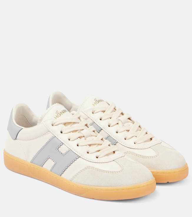 Cool suede-trimmed leather sneakers | Hogan