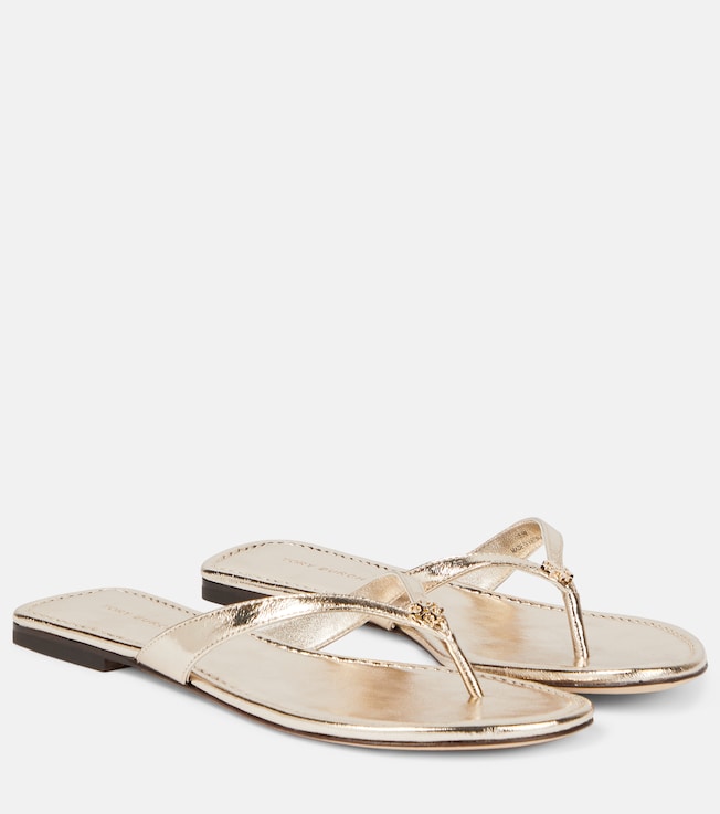 Metallic leather thong sandals | Tory Burch