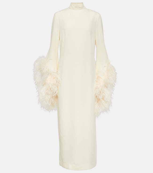 Del Rio feather-trimmed midi dress | Taller Marmo