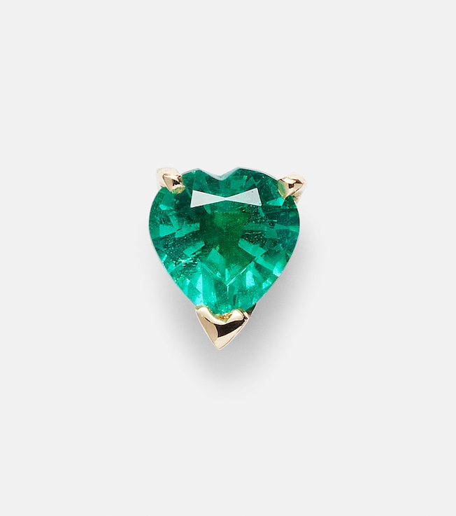 14kt gold single earring with emerald | Roxanne First