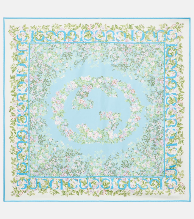 GG floral silk twill scarf | Gucci