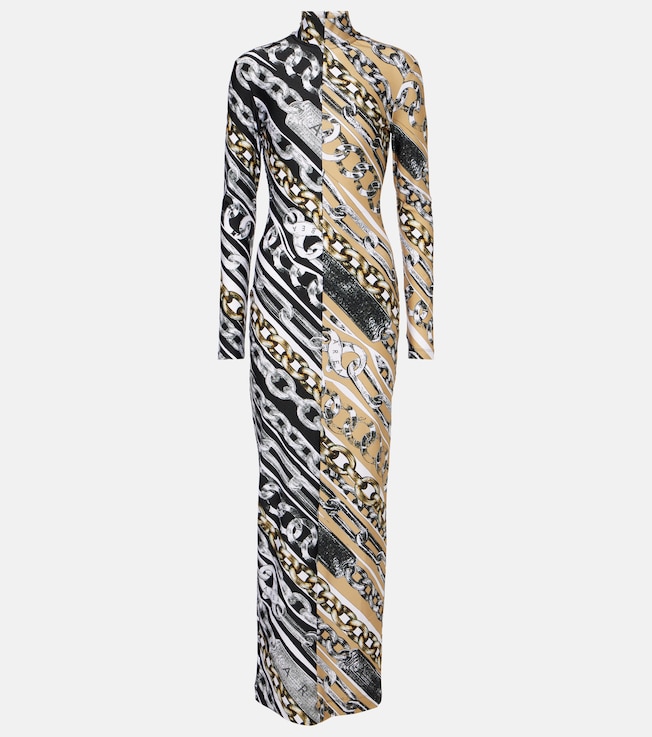 Colorblocked printed maxi dress | Area