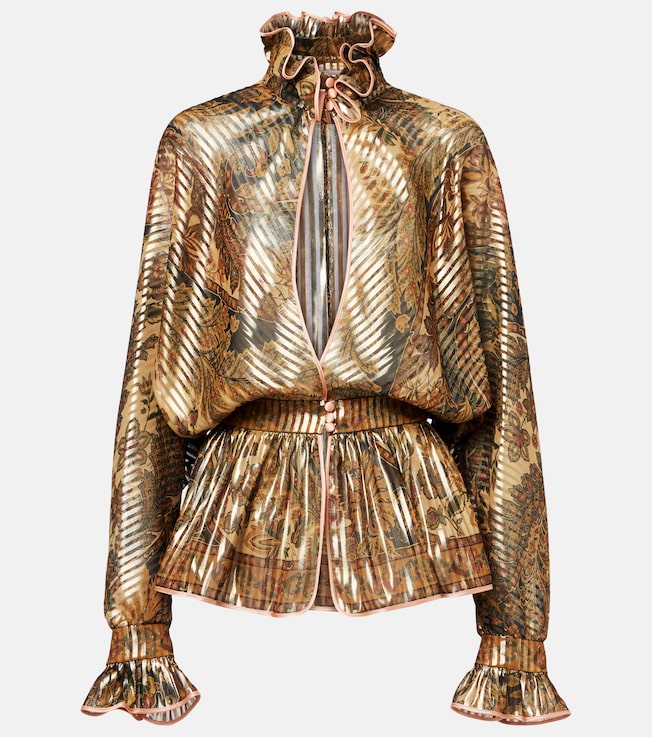 Pekin ruffled silk-blend top | Valentino