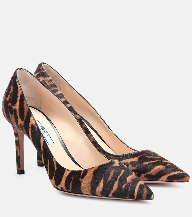 Animal-print calf-hair pumps | Prada