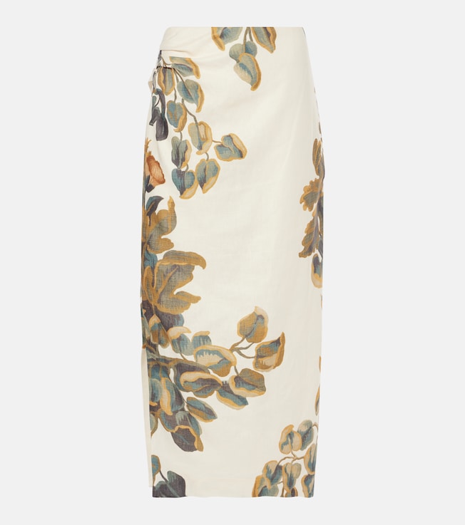 Belletto asymmetric linen maxi skirt | SIR