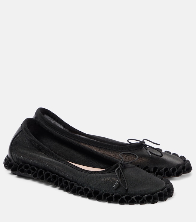 Ruffled mesh ballet flats | Simone Rocha