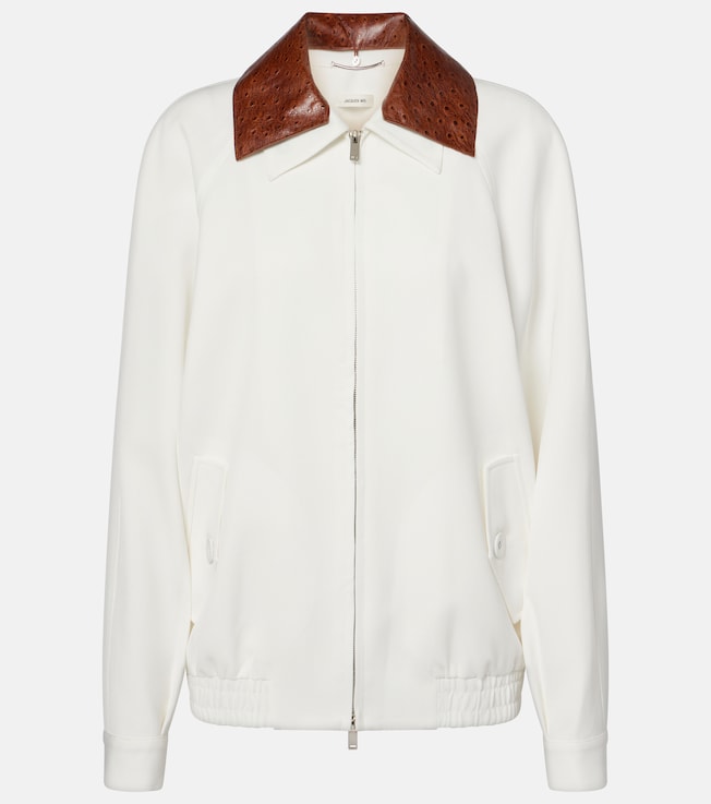 Leather-trimmed bomber jacket | Jacques Wei