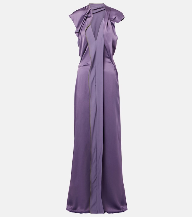 Draped open-back satin gown | Victoria Beckham