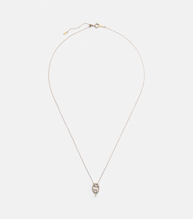 Cancer 18kt gold necklace with diamonds  | Persée