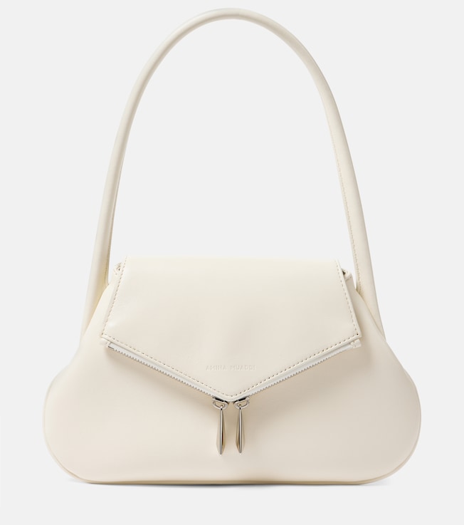 Gemini Flat leather shoulder bag | Amina Muaddi