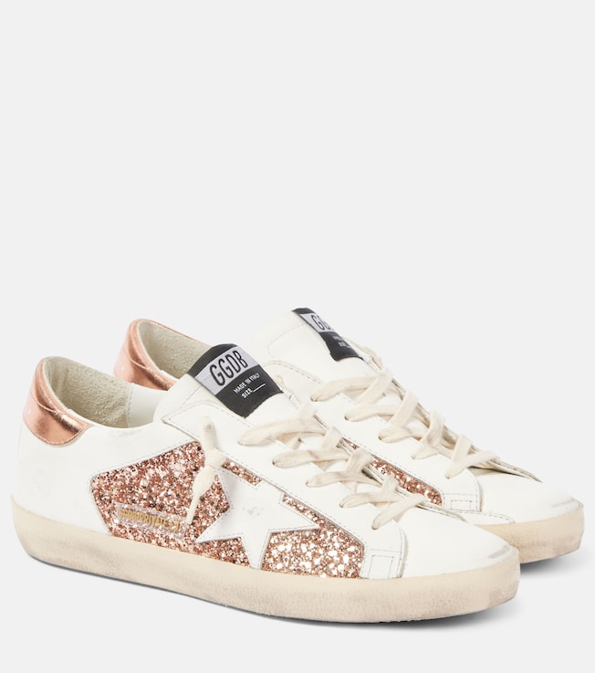 Super-Star glitter leather sneakers | Golden Goose