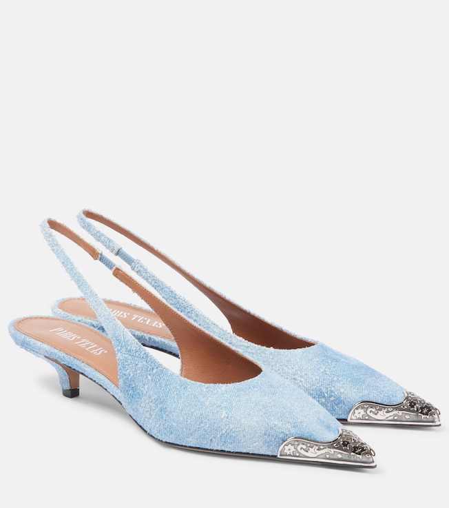 Jessica Western 35 suede slingback pumps | Paris Texas