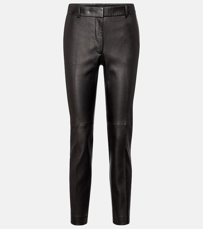 Coleman mid-rise leather pants | Joseph
