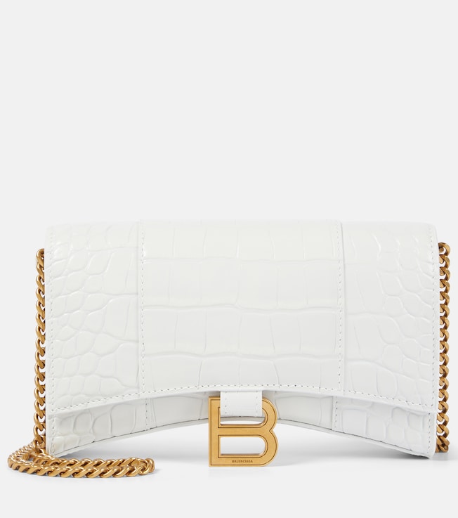 Hourglass leather wallet on chain | Balenciaga