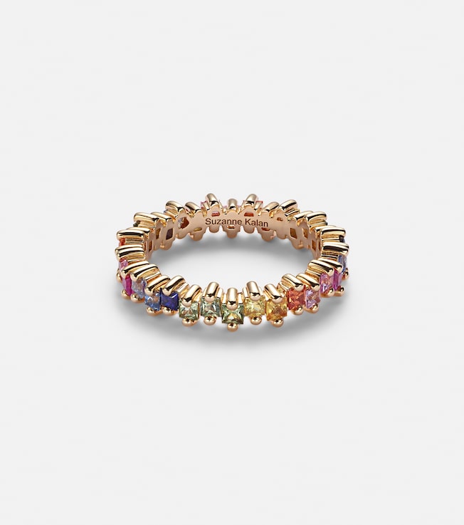 Rainbow 18kt gold ring with sapphires | Suzanne Kalan