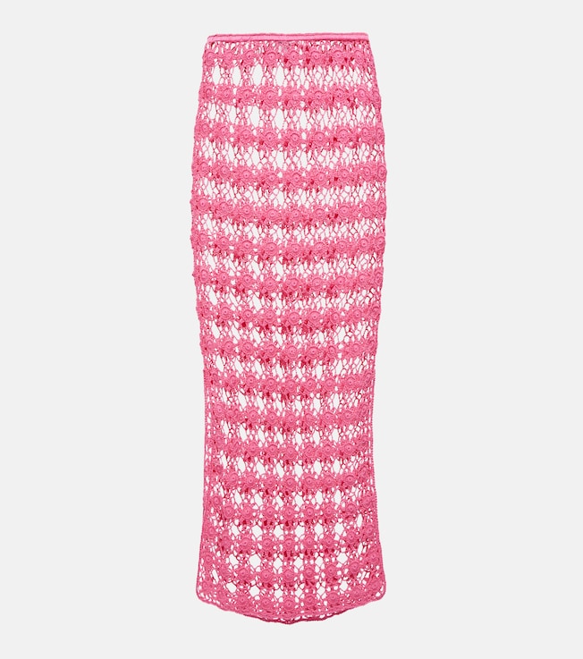 Rosette crochet cotton maxi skirt | Anna Kosturova