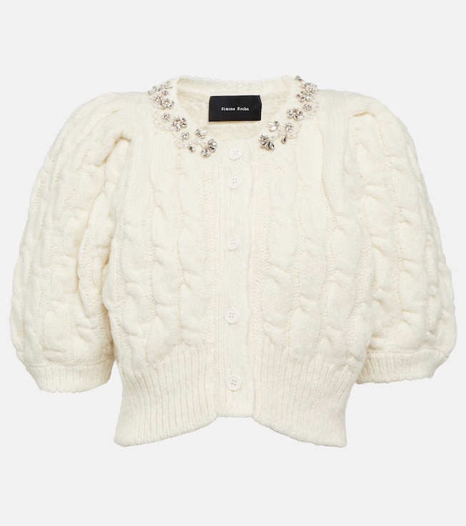 Cable-knit alpaca and wool-blend cardigan | Simone Rocha