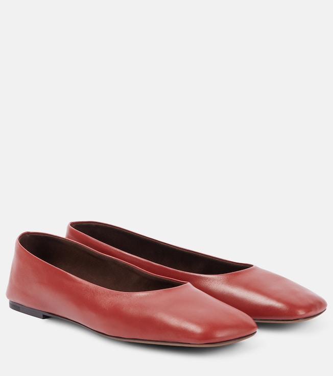 Square leather ballet flats | The Row