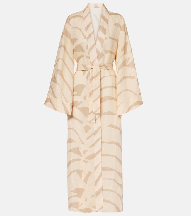 Printed linen beach cover-up | Johanna Ortiz