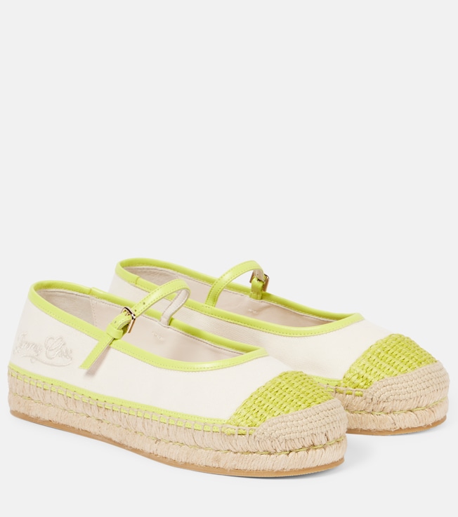 Aciel leather-trimmed canvas espadrilles | Jimmy Choo