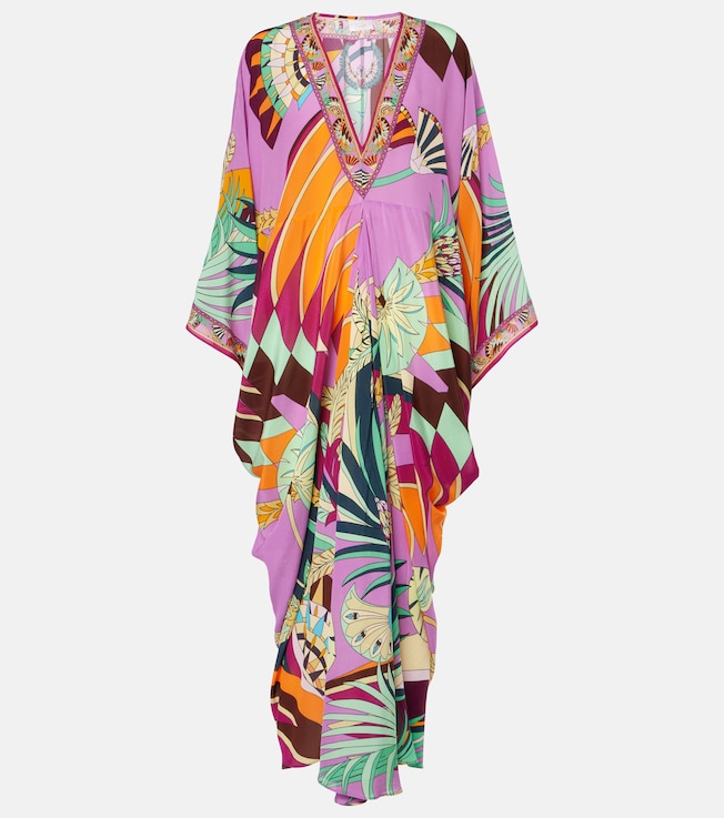 Printed silk kaftan | Camilla