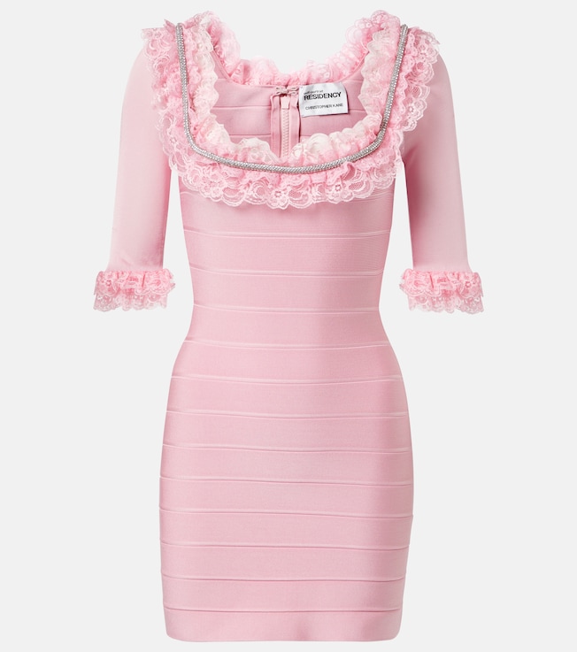 x Christopher Kane lace-trimmed minidress | Self-Portrait