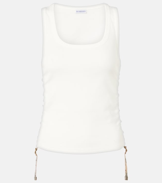 Ruched cotton-blend top | Burberry