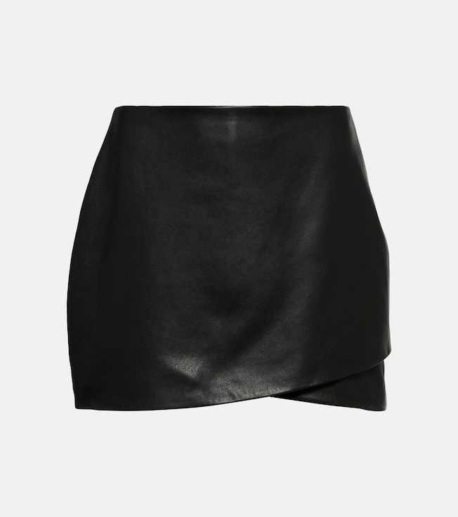 Asymmetric leather miniskirt | The Sei