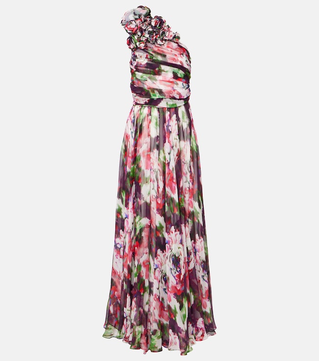 Jera floral silk georgette gown | Costarellos